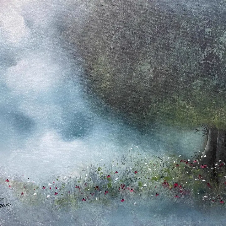 By the Old Tree (2020), oil on canvas by Julia Anne Taylor