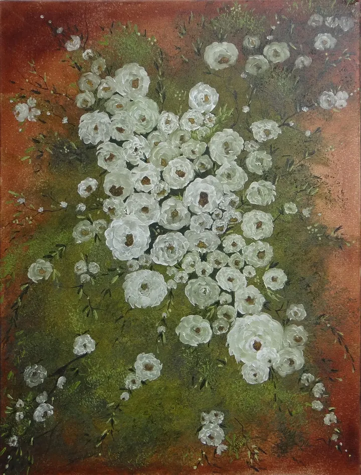 Flowers in Bloom (2018), oil on canvas by Julia Anne Taylor