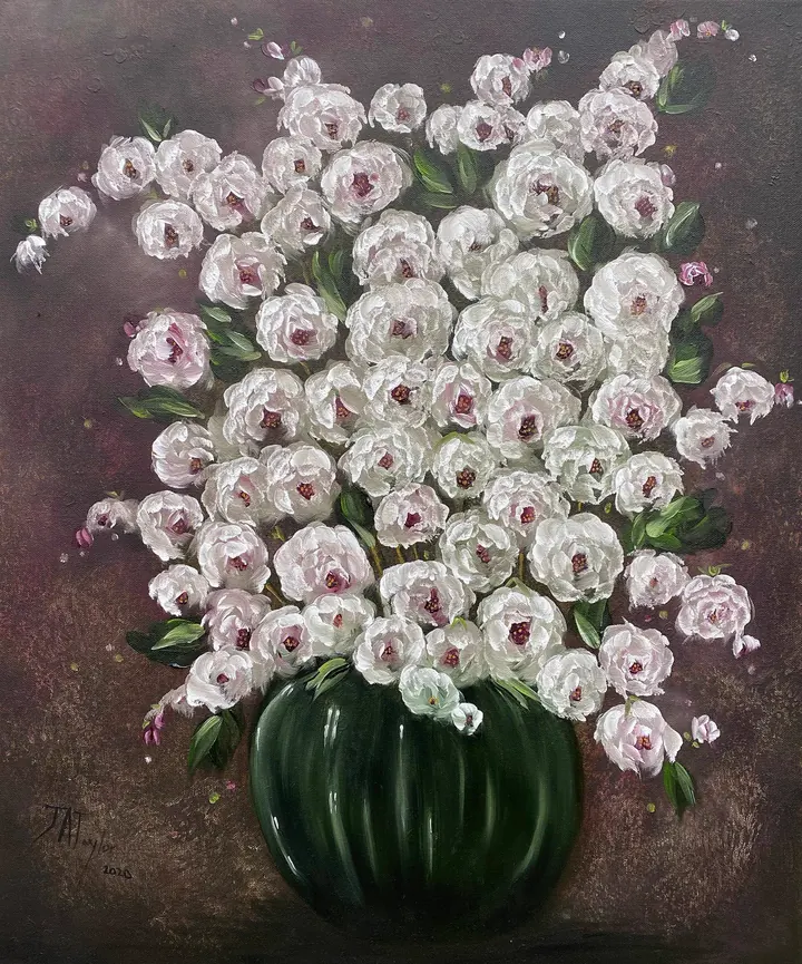 Flowers in Vase (2020), oil on canvas by Julia Anne Taylor