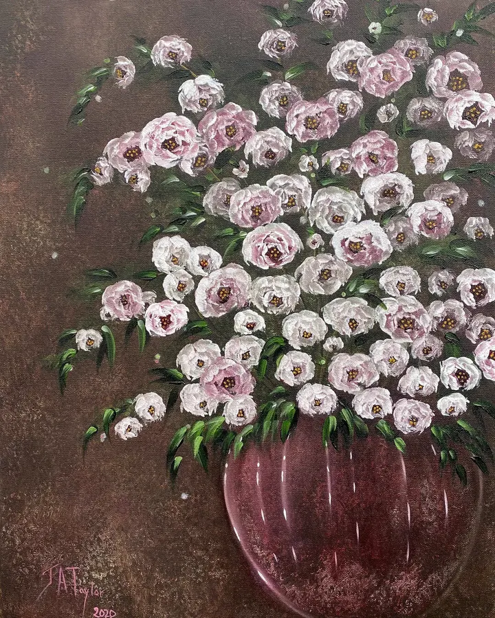 Flowers in Vase II (2020), oil on canvas by Julia Anne Taylor