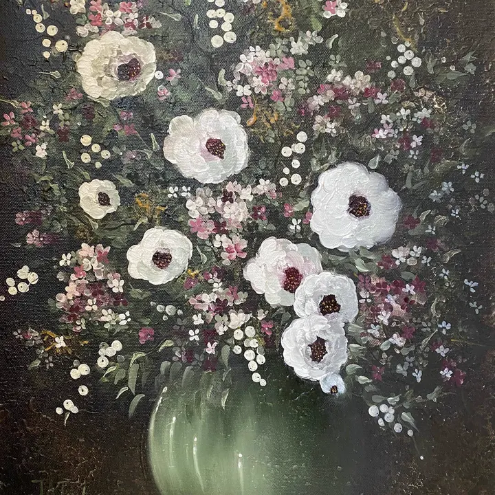 Flowers in Vase III (2021), oil on canvas by Julia Anne Taylor