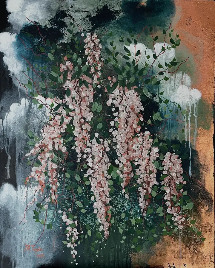 Hidden (2025), mixed media on canvas by Julia Anne Taylor