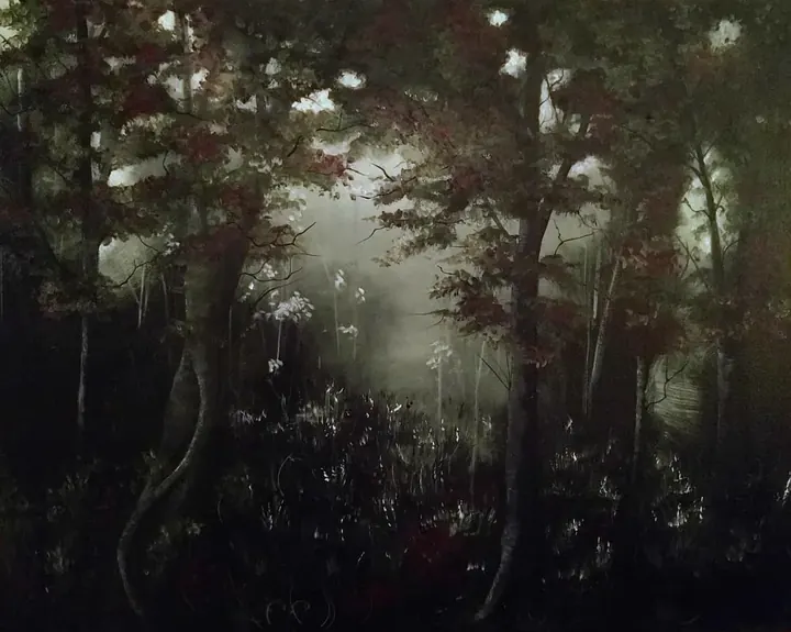 In the Woods (2018), oil on canvas by Julia Anne Taylor
