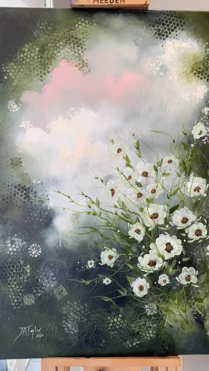 Renewal (2024), mixed media on canvas by Julia Anne Taylor