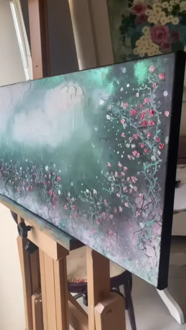 Rose Garden (2026), mixed media on canvas by Julia Anne Taylor