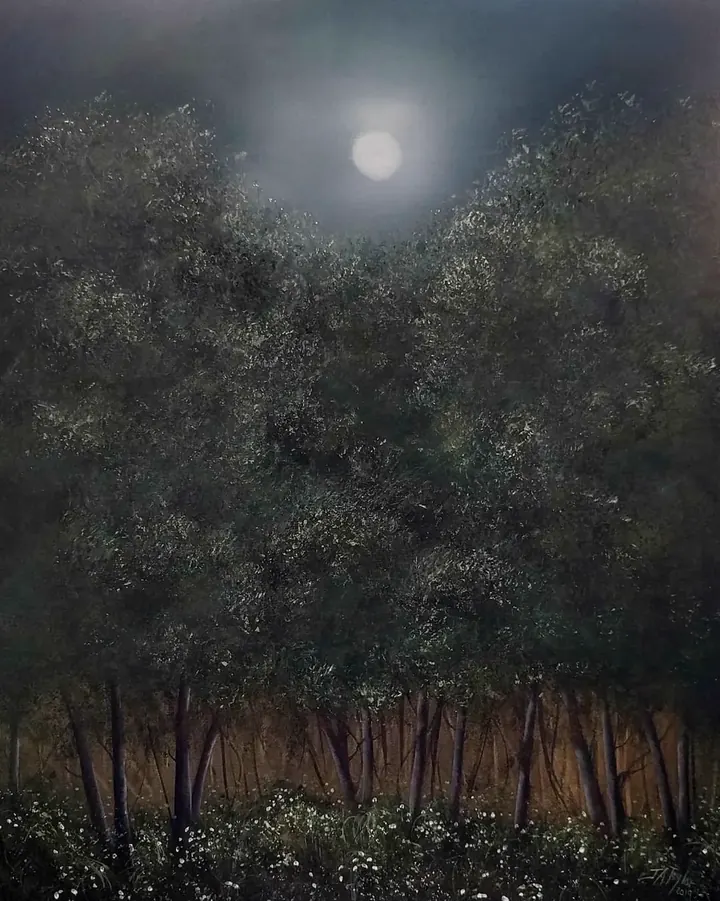 Silent Night (2019), oil on canvas by Julia Anne Taylor