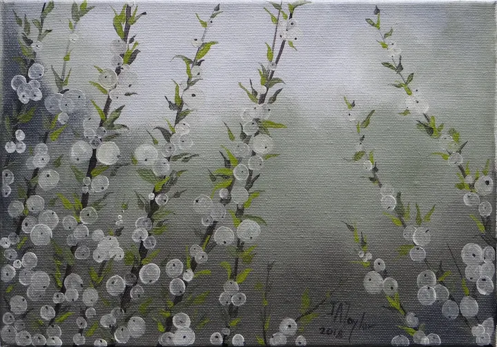 Sprigs of Wintertime (2018), oil on canvas by Julia Anne Taylor