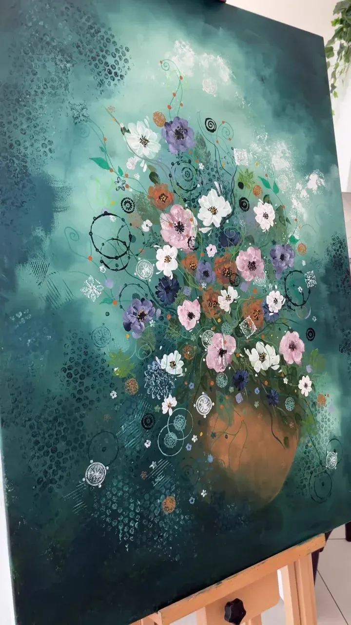 Transcendence (2024), mixed media on canvas by Julia Anne Taylor