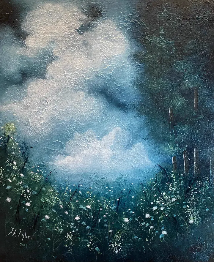 Under the Clouds (2022), oil on canvas by Julia Anne Taylor