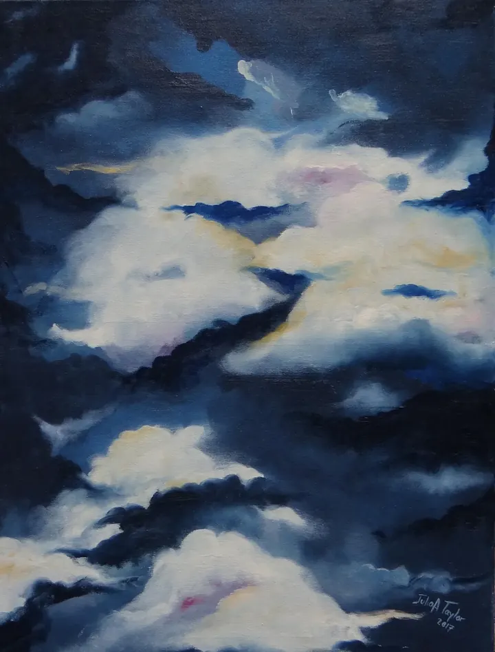 Vintage Skies (2017), oil on canvas by Julia Anne Taylor